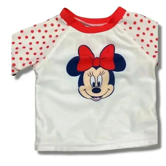 Disney Baby Minnie Mouse 2-Piece Swimsuit Set Red Polka Dot Girls 3-6 Months - Picture 3 of 6